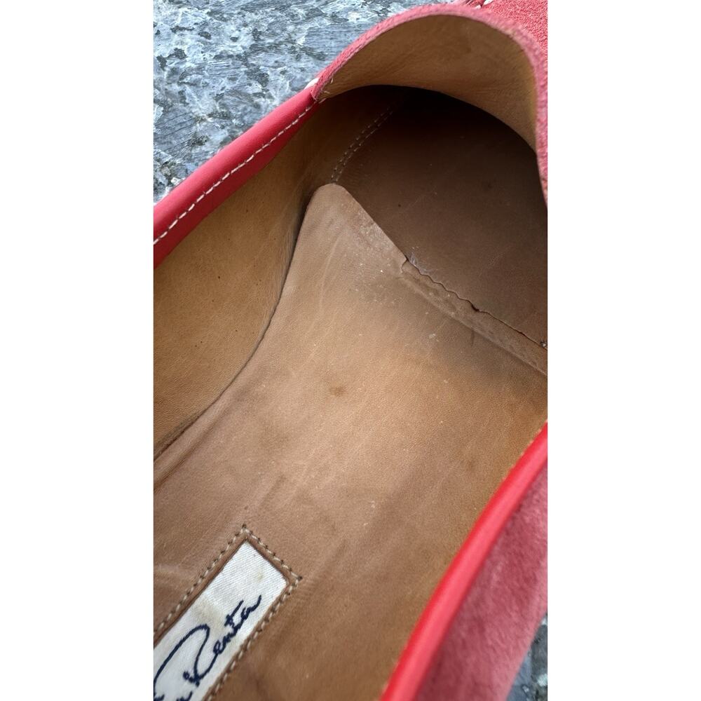 Oscar de la Renta red suede loafers Women’s Size 39.5 - Picture 13 of 15